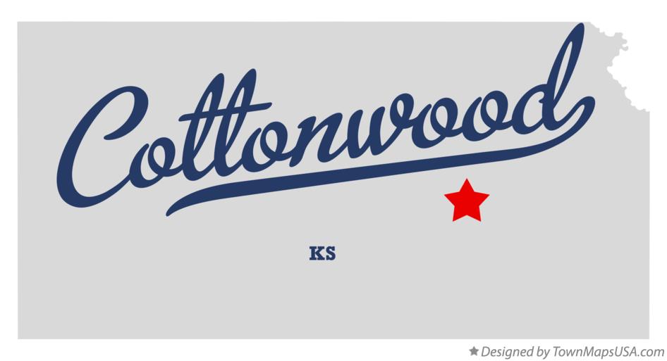 Map of Cottonwood Kansas KS