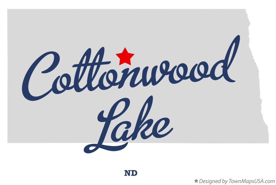 Map of Cottonwood Lake North Dakota ND