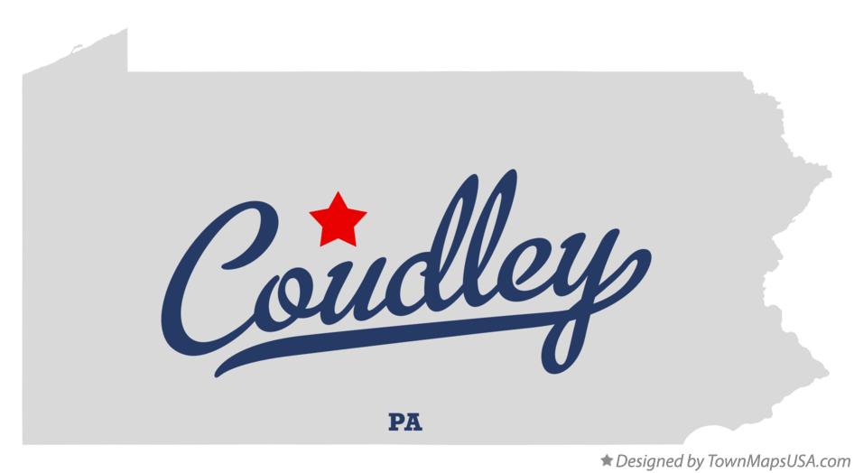 Map of Coudley Pennsylvania PA