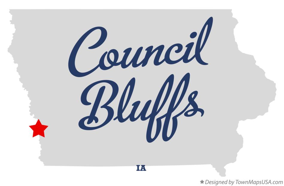 Map of Council Bluffs Iowa IA