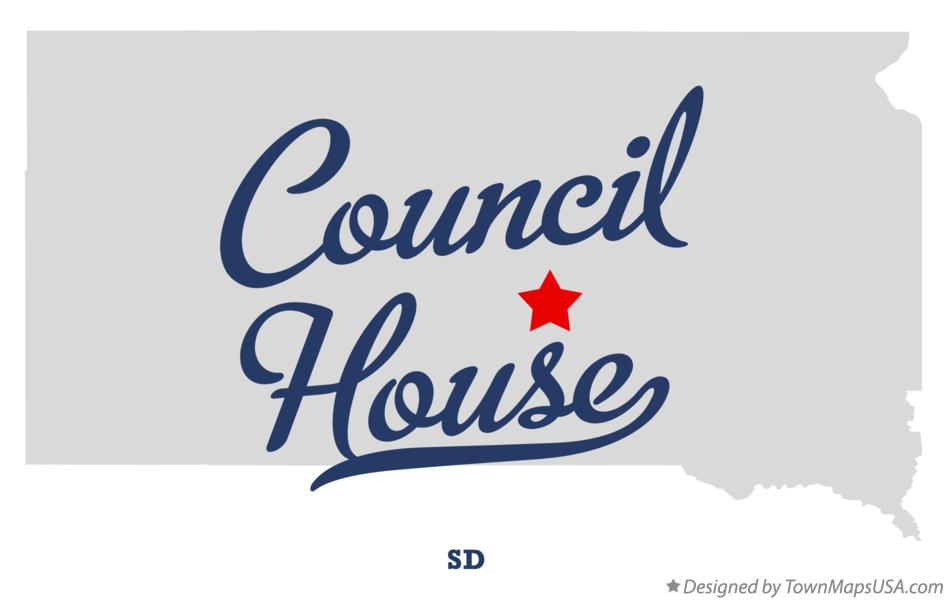 Map of Council House South Dakota SD