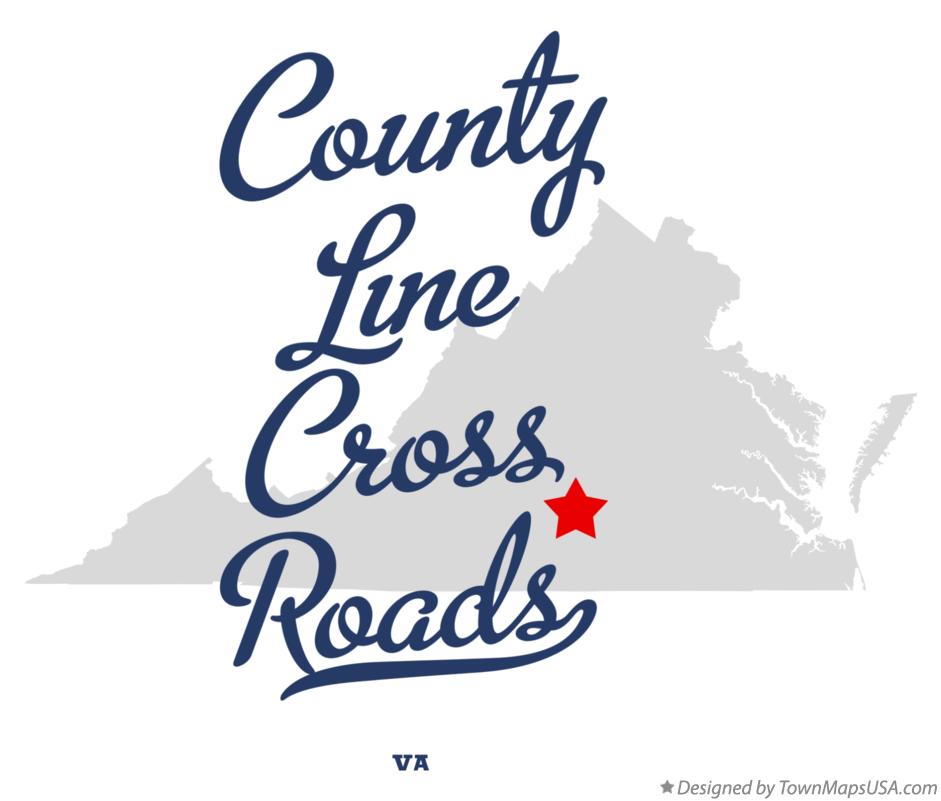 Map of County Line Cross Roads Virginia VA