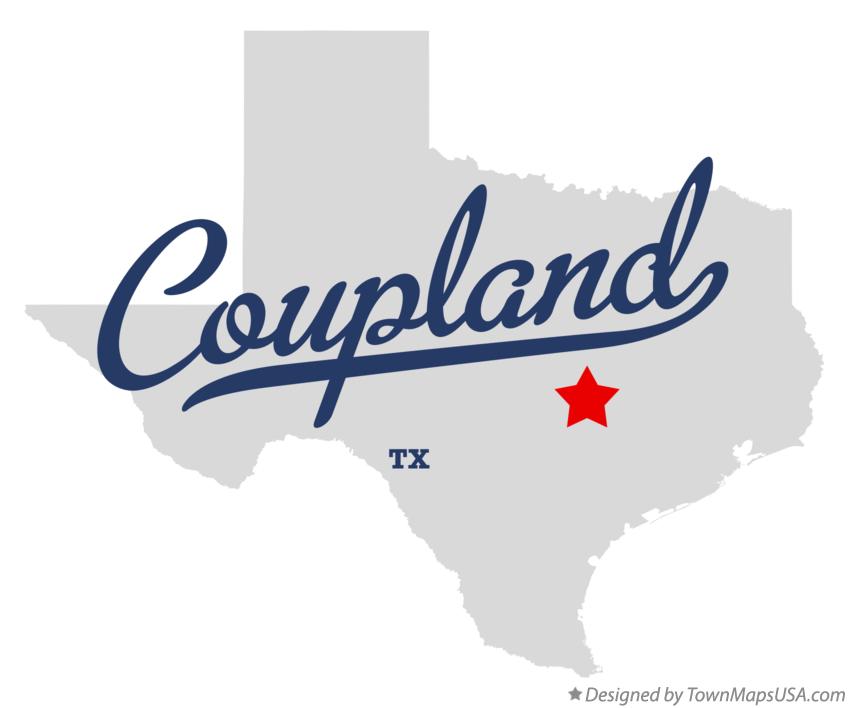Map of Coupland Texas TX
