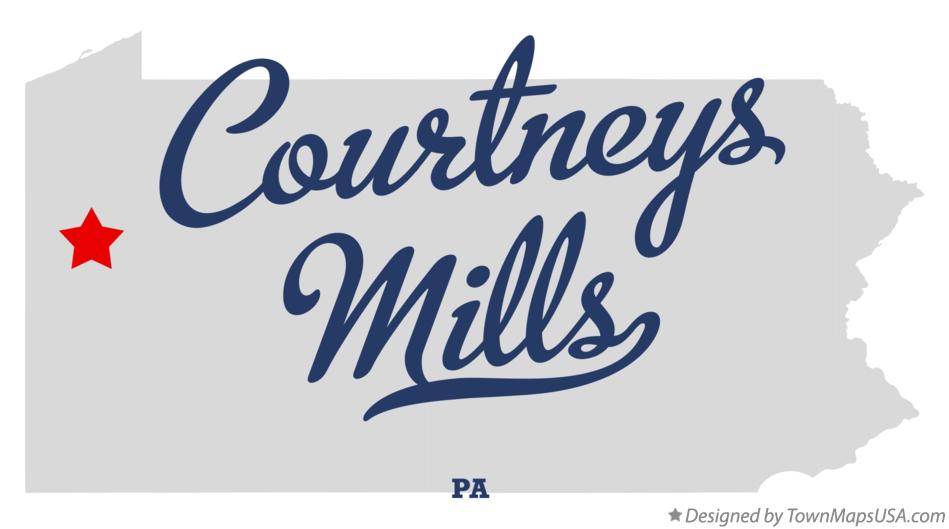 Map of Courtneys Mills Pennsylvania PA