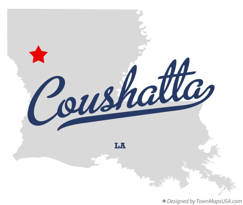 Map of Coushatta Louisiana LA