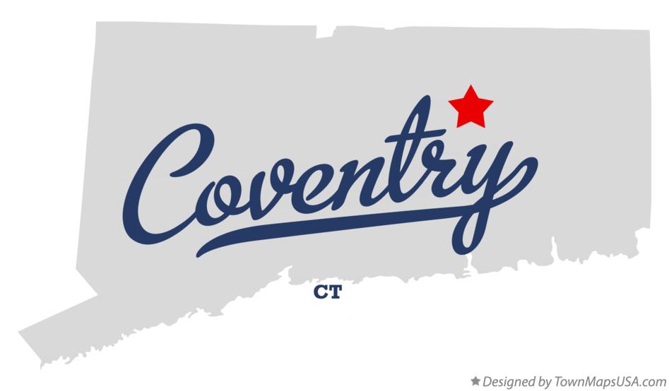 Map of Coventry Connecticut CT
