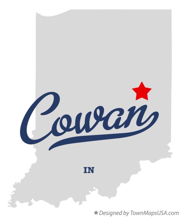 Map of Cowan Indiana IN