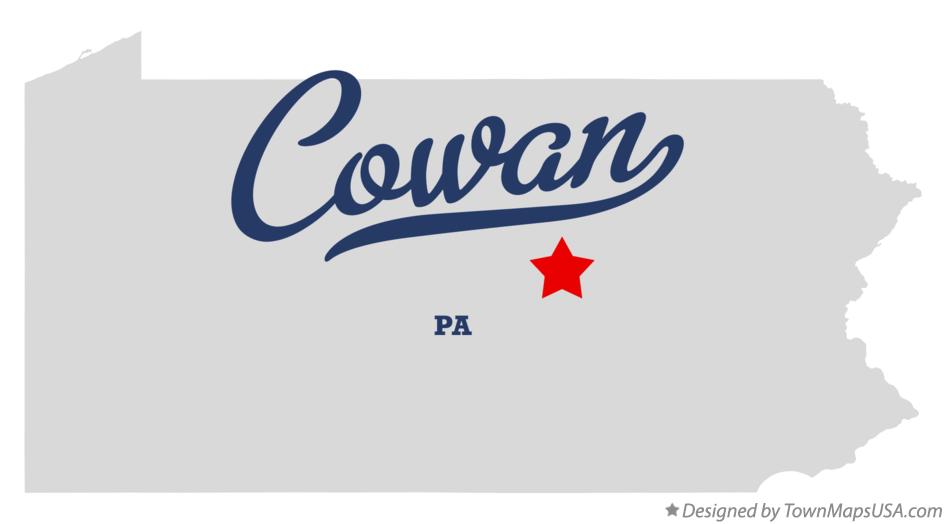 Map of Cowan Pennsylvania PA