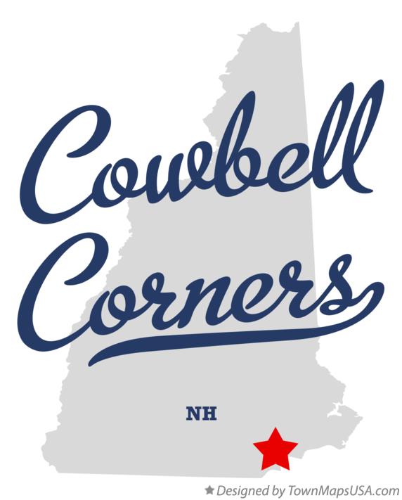 Map of Cowbell Corners New Hampshire NH