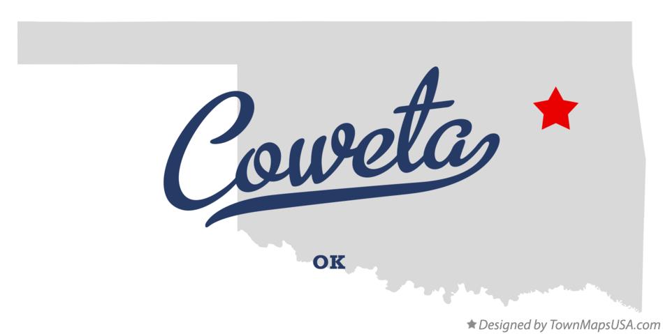 Map of Coweta Oklahoma OK