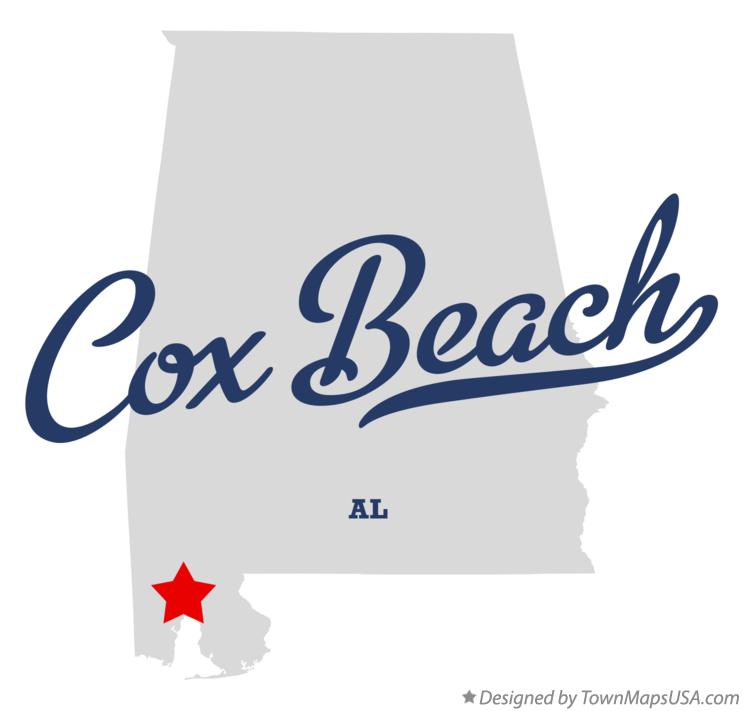 Map of Cox Beach Alabama AL