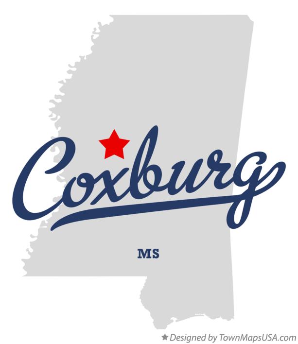 Map of Coxburg Mississippi MS