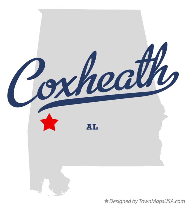Map of Coxheath Alabama AL
