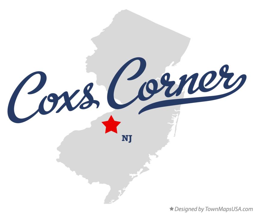 Map of Coxs Corner New Jersey NJ