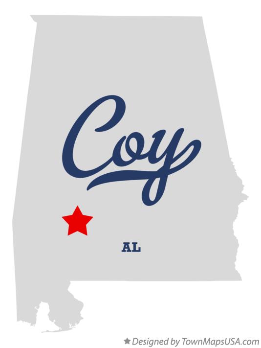 Map of Coy Alabama AL