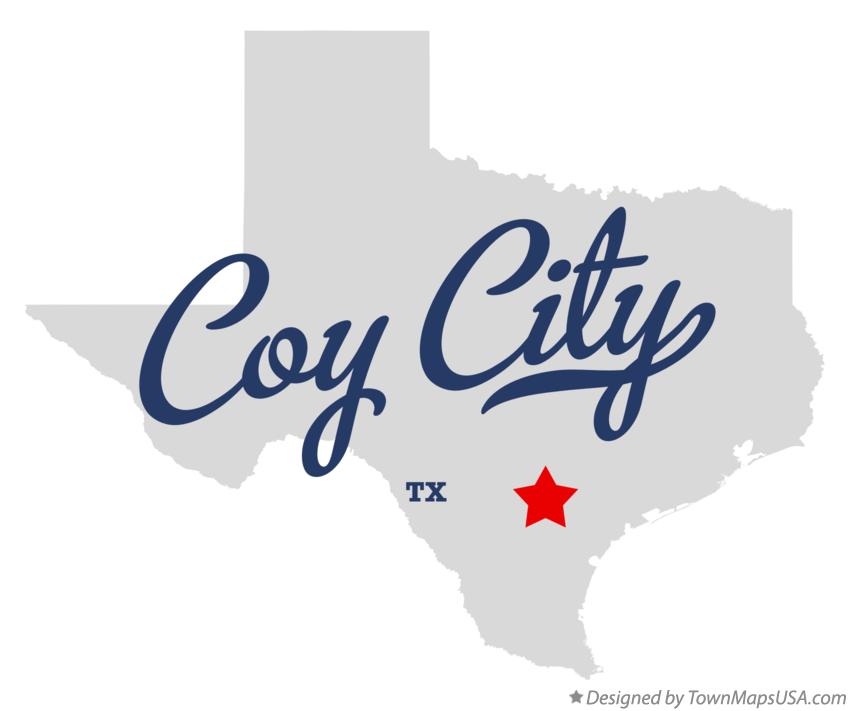 Map of Coy City Texas TX