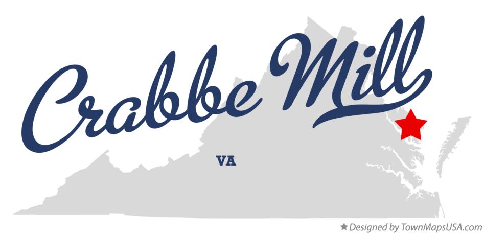 Map of Crabbe Mill Virginia VA