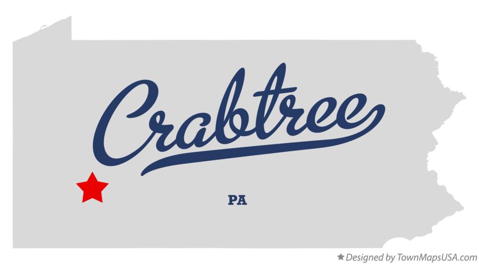 Map of Crabtree Pennsylvania PA
