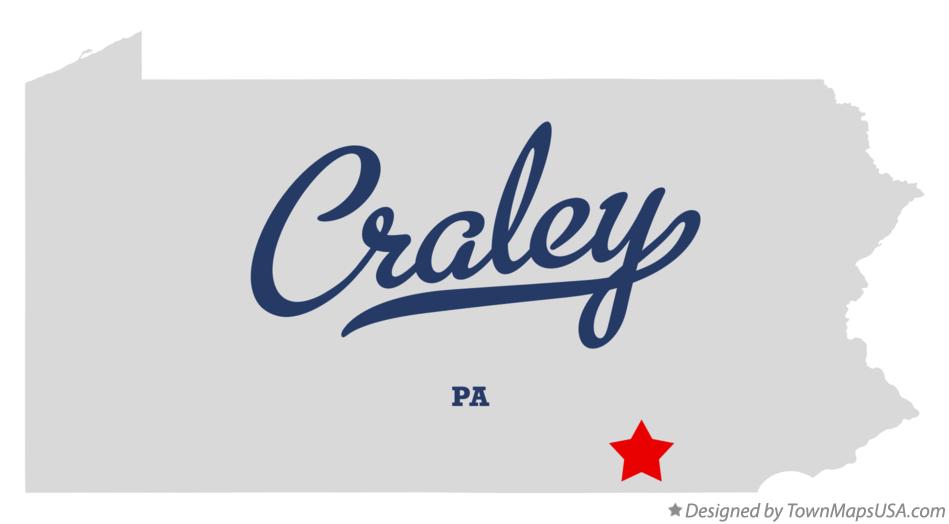 Map of Craley Pennsylvania PA