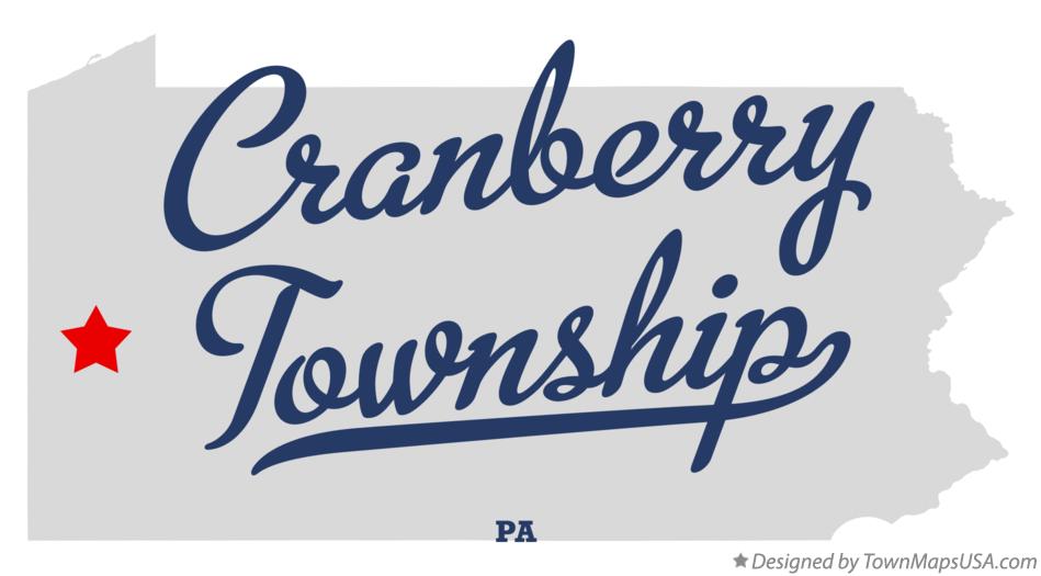 Map of Cranberry Township Pennsylvania PA