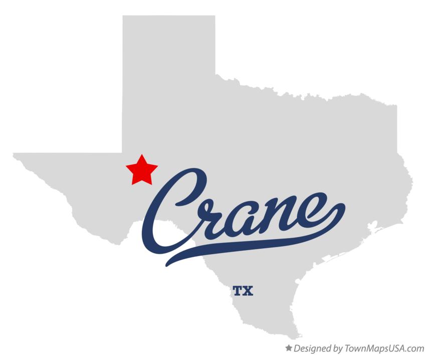 Map of Crane Texas TX