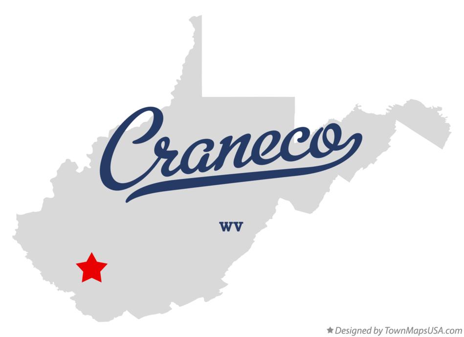 Map of Craneco West Virginia WV