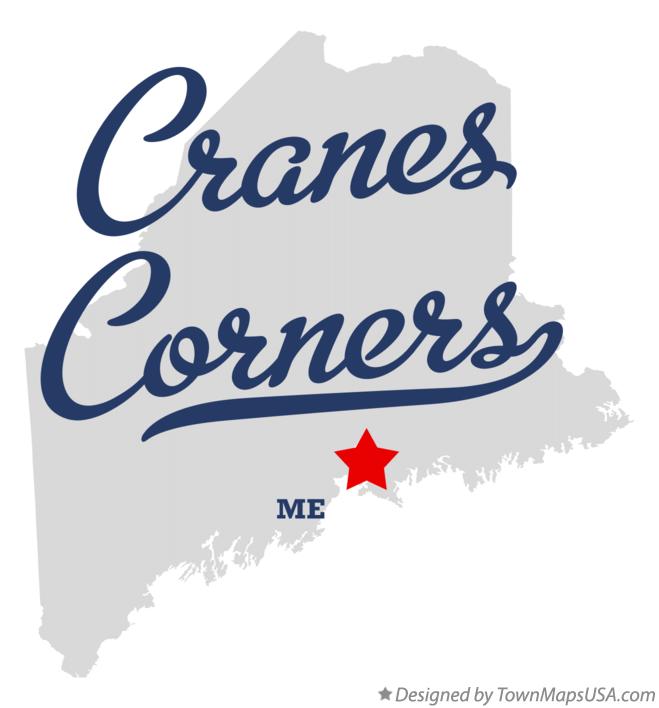 Map of Cranes Corners Maine ME