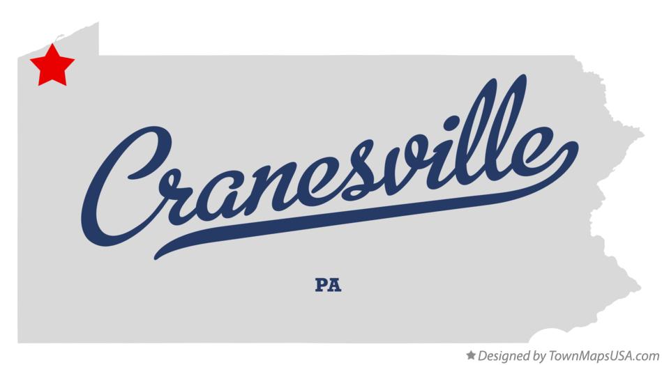 Map of Cranesville Pennsylvania PA