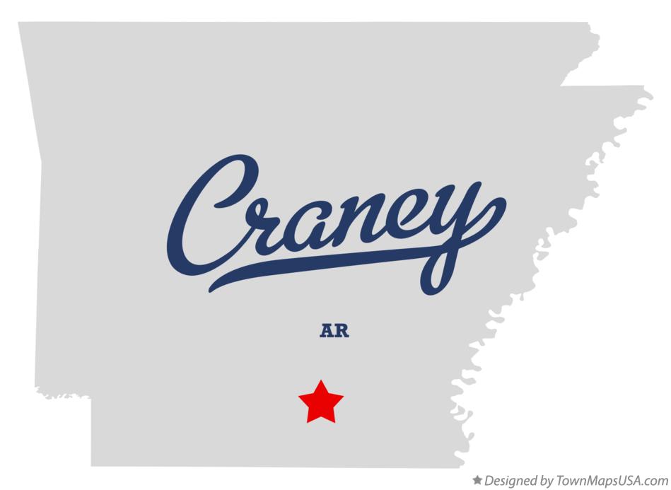 Map of Craney Arkansas AR
