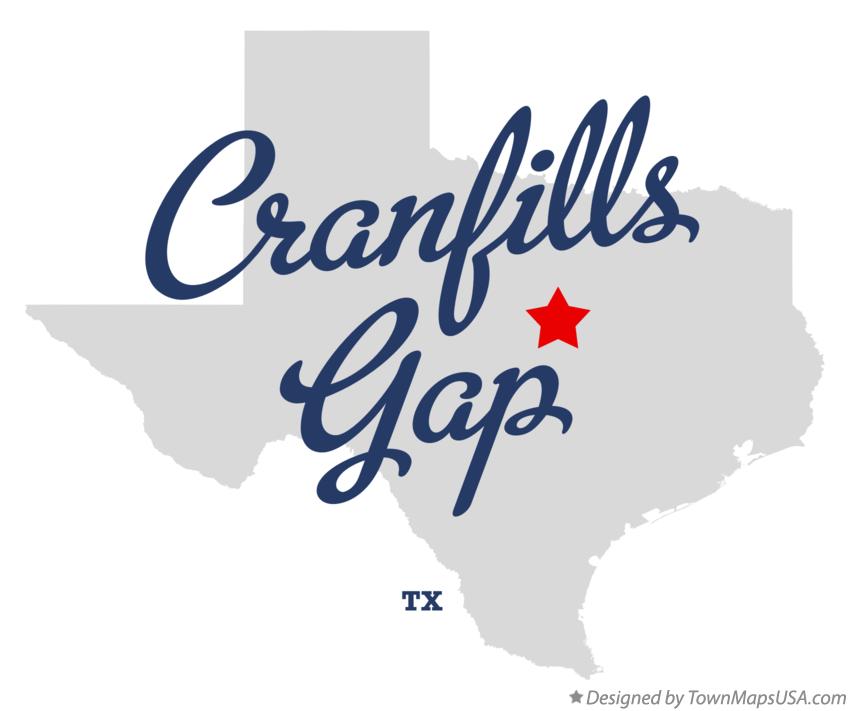Map of Cranfills Gap Texas TX