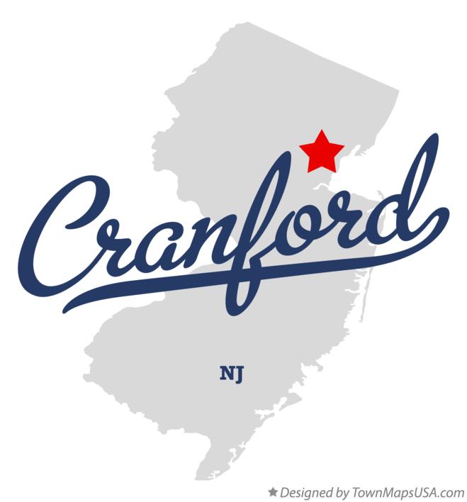 Map of Cranford New Jersey NJ