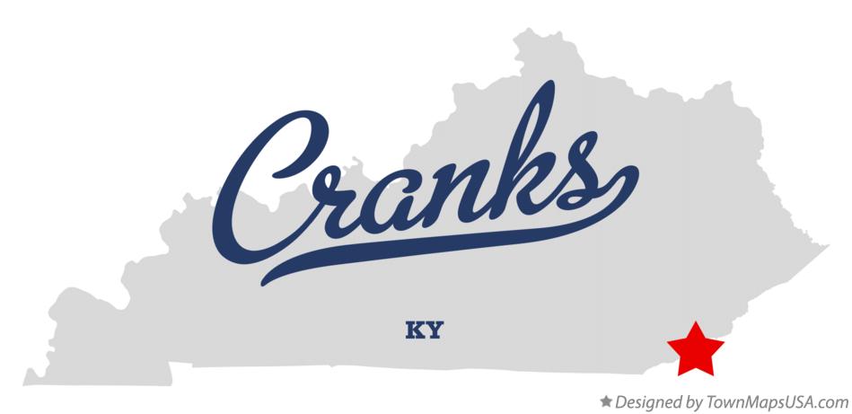 Map of Cranks Kentucky KY