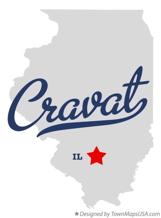 Map of Cravat Illinois IL