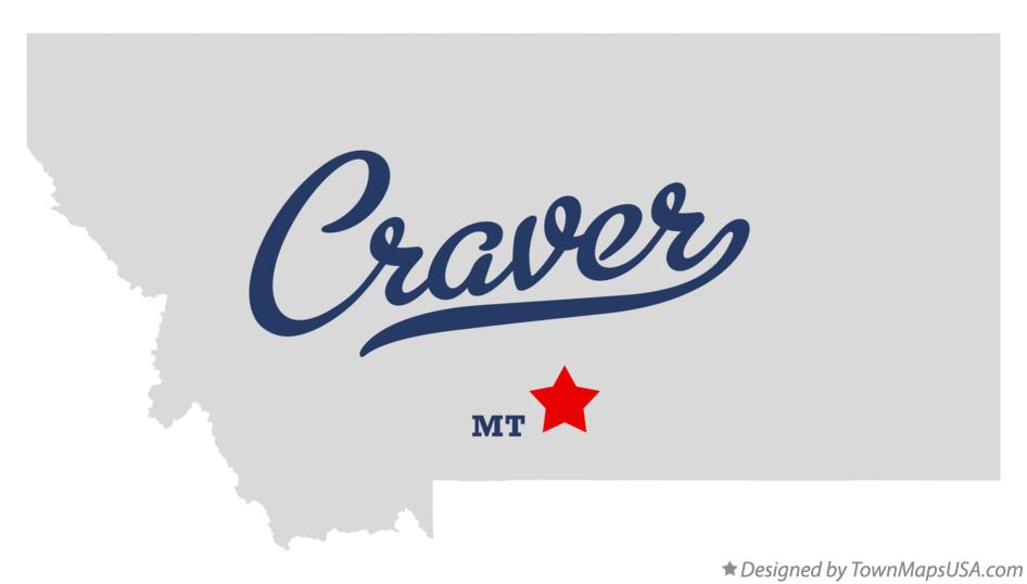 Map of Craver Montana MT