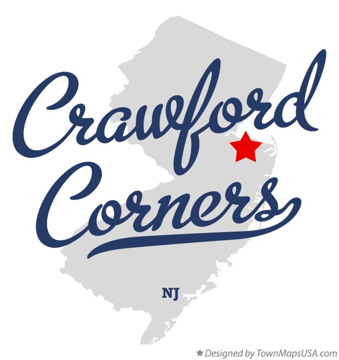Map of Crawford Corners New Jersey NJ