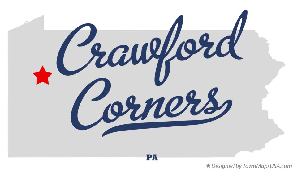 Map of Crawford Corners Pennsylvania PA