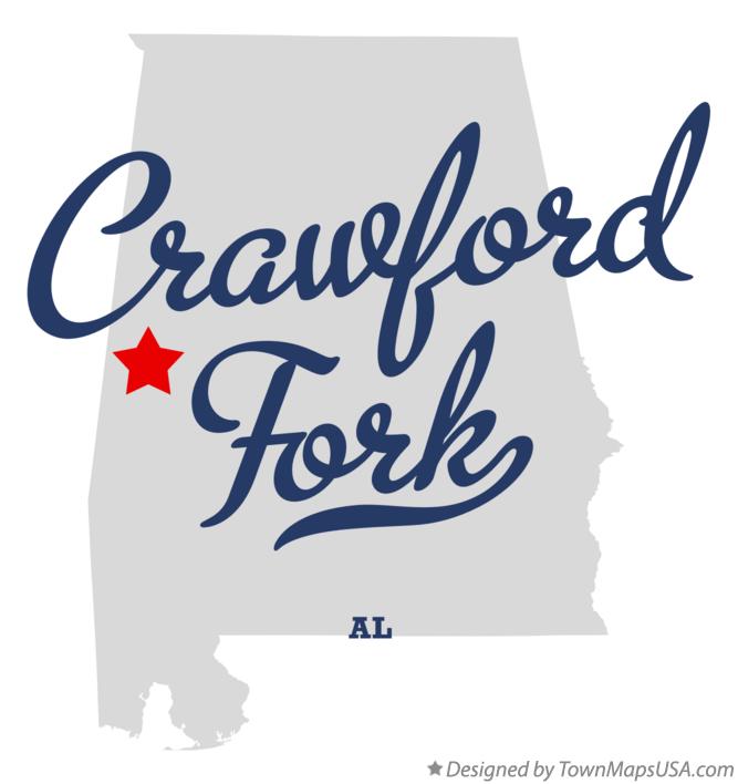 Map of Crawford Fork Alabama AL