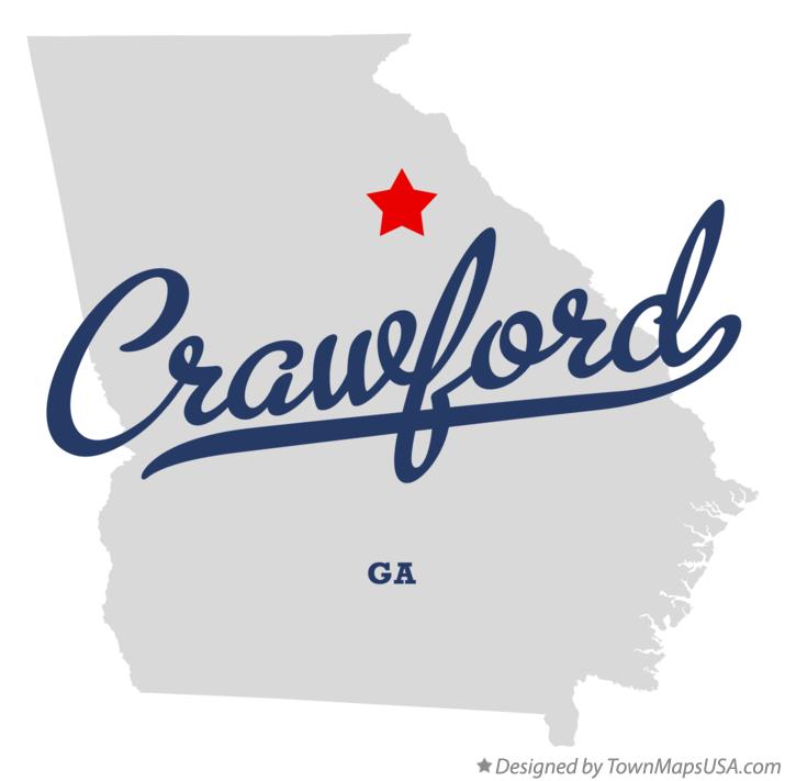 Map of Crawford Georgia GA