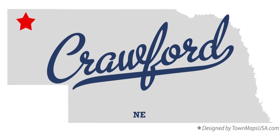 Map of Crawford Nebraska NE