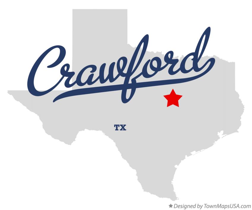 Map of Crawford Texas TX
