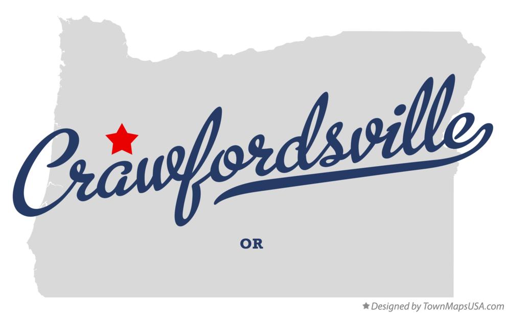 Map of Crawfordsville Oregon OR