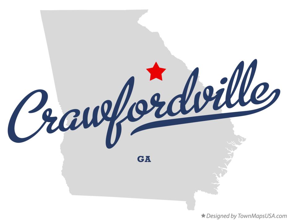 Map of Crawfordville Georgia GA