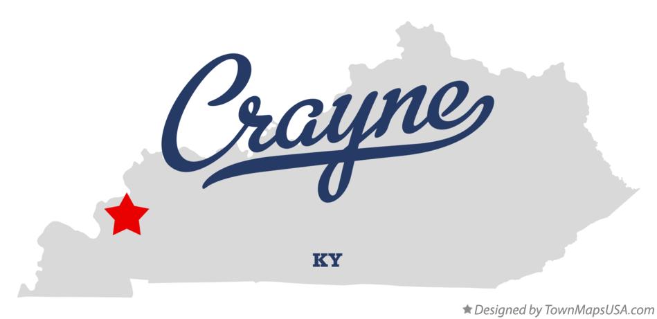 Map of Crayne Kentucky KY