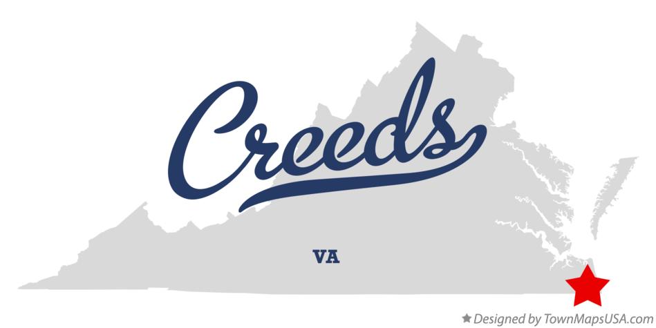 Map of Creeds Virginia VA