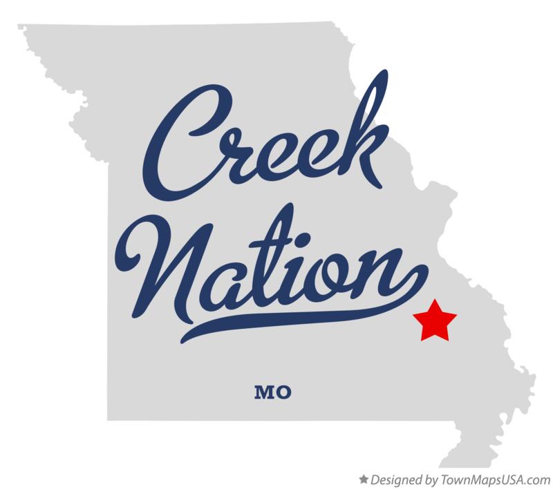 Map of Creek Nation Missouri MO