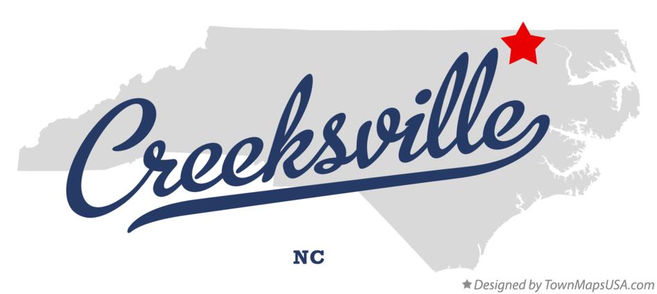 Map of Creeksville North Carolina NC