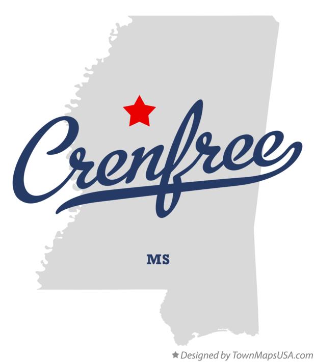 Map of Crenfree Mississippi MS