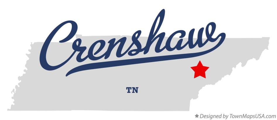 Map of Crenshaw Tennessee TN