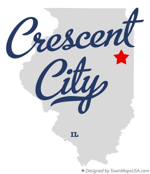 Map of Crescent City Illinois IL