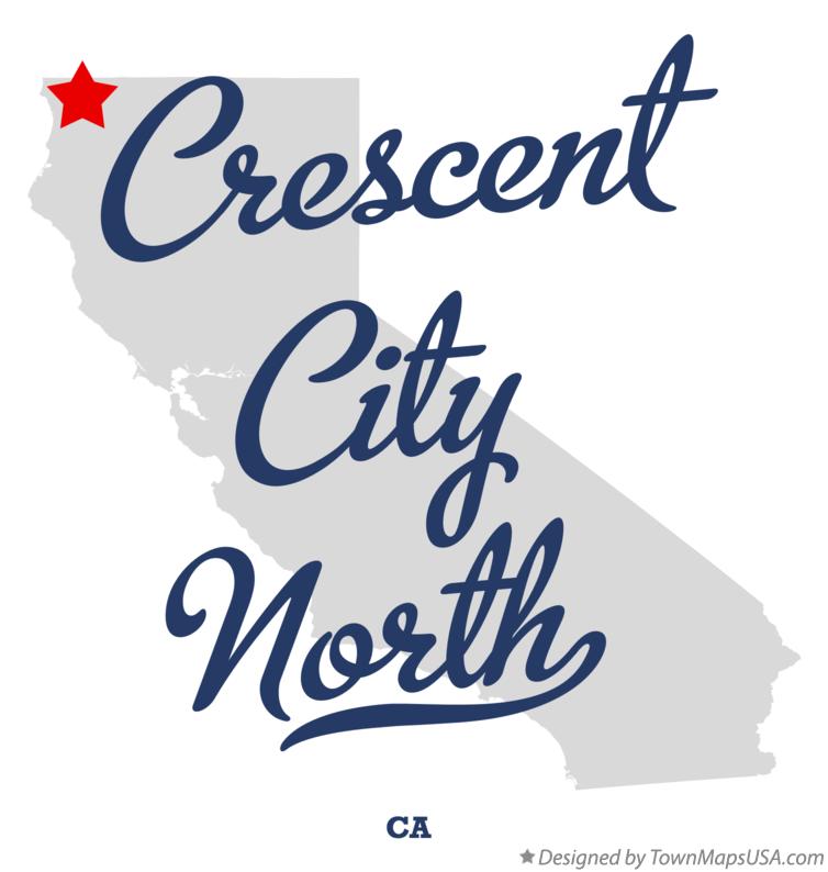 Map of Crescent City North California CA